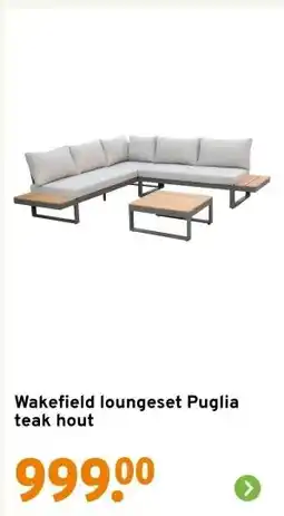 GAMMA Wakefield loungeset Puglia teak hout aanbieding