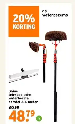 GAMMA Shine telescopische waterborstel borstel 4.6 meter aanbieding