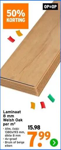 GAMMA Laminaat 8 mm Welsh Oak per m² aanbieding