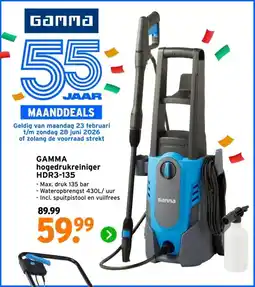 GAMMA GAMMA hogedrukreiniger HDR3-135 aanbieding