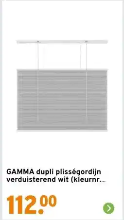 GAMMA GAMMA dupli plisségordijn verduisterend wit (kleurnr. 6011) 60x180 cm (bxh) aanbieding