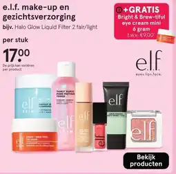 Etos e.l.f. make-up en gezichtsverzorging aanbieding