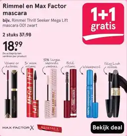 Etos Rimmel en Max Factor mascara aanbieding