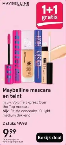 Etos Maybelline mascara en teint aanbieding