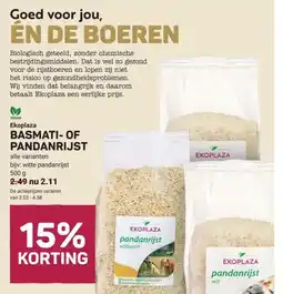 Ekoplaza BASMATI-OF PANDANRIJST aanbieding