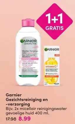 DA Garnier Gezichtsreiniging en -verzorging aanbieding