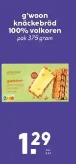 Boon`s Markt g'woon knäckebröd 100% volkoren aanbieding