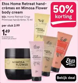 Etos Etos Home Retreat hand- crèmes en Mimosa Flower body cream aanbieding