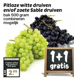 Boon`s Markt Pitloze witte druiven en/of zoete Sable druiven aanbieding