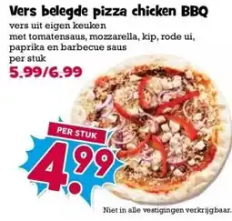 Boon`s Markt Vers belegde pizza chicken BBQ aanbieding