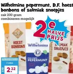 Boon`s Markt Wilhelmina pepermunt. D.F. hoest bonbons of salmiak snoepjes aanbieding