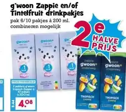 Boon`s Markt g'woon Zappie en/of Tintelfruit drinkpakjes aanbieding
