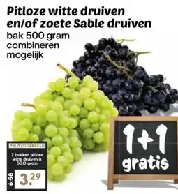 Boon`s Markt Pitloze witte druiven en/of zoete Sable druiven aanbieding