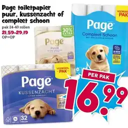 Boon`s Markt Page toiletpapier puur, kussenzacht of compleet schoon aanbieding