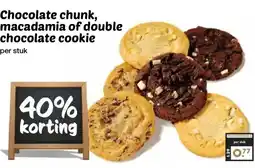 Boon`s Markt Chocolate chunk, macadamia of double chocolate cookie aanbieding