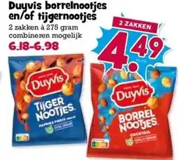 Boon`s Markt Duyvis borrelnootjes en/of tijgernootjes aanbieding