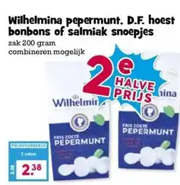 Boon`s Markt Wilhelmina pepermunt. D.F. hoest bonbons of salmiak snoepjes aanbieding
