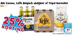 Boon`s Markt Alle Corona, Leffe Belgisch abdijbier of Tripel Karmeliet aanbieding