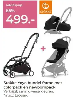 Prenatal Stokke Yoyo bundel frame met colorpack en newbornpack aanbieding