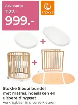 Prenatal Stokke Sleepi bundel met matras, hoeslaken en uitbereidingsset aanbieding