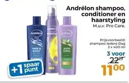 Trekpleister Andrélon shampoo, conditioner en haarstyling aanbieding