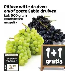 MCD Supermarkt Pitloze witte druiven en/of zoete Sable druiven aanbieding