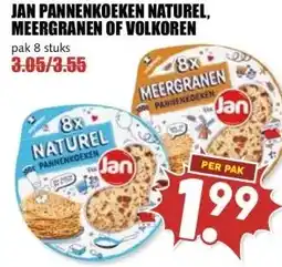 MCD Supermarkt JAN PANNENKOEKEN NATUREL, MEERGRANEN OF VOLKOREN aanbieding
