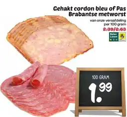 MCD Supermarkt Gehakt cordon bleu of Pas Brabantse metworst aanbieding