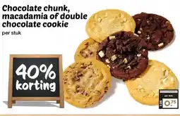 MCD Supermarkt Chocolate chunk, macadamia of double chocolate cookie aanbieding