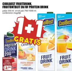 MCD Supermarkt COOLBEST FRUITDRINK, FRUITONTBIJT EN/OF PROTEIN DRINK aanbieding