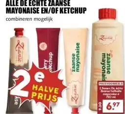 MCD Supermarkt ALLE DE ÉCHTE ZAANSE MAYONAISE EN/OF KETCHUP aanbieding