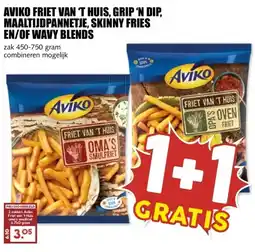 MCD Supermarkt AVIKO FRIET VAN 'T HUIS, GRIP 'N DIP, MAALTIJDPANNETJE, SKINNY FRIES EN/OF WAVY BLENDS aanbieding