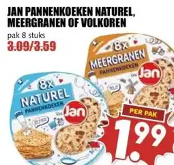 MCD Supermarkt JAN PANNENKOEKEN NATUREL, MEERGRANEN OF VOLKOREN aanbieding