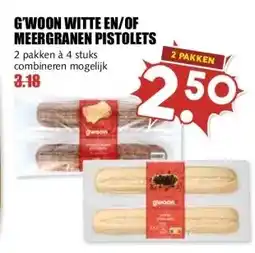 MCD Supermarkt G'WOON WITTE EN/OF MEERGRANEN PISTOLETS aanbieding