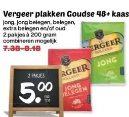 MCD Supermarkt Vergeer plakken Goudse 48+ kaas aanbieding