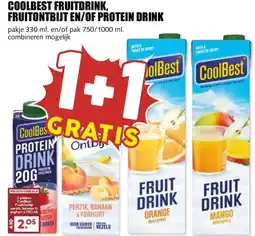 MCD Supermarkt COOLBEST FRUITDRINK, FRUITONTBIJT EN/OF PROTEIN DRINK aanbieding