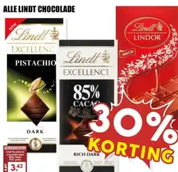 MCD Supermarkt ALLE LINDT CHOCOLADE aanbieding
