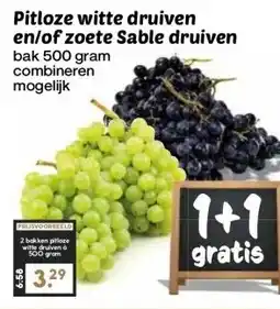 MCD Supermarkt Pitloze witte druiven en/of zoete Sable druiven aanbieding