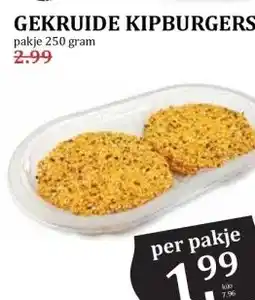 MCD Supermarkt GEKRUIDE KIPBURGERS aanbieding