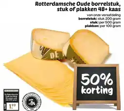 MCD Supermarkt Rotterdamsche Oude borrelstuk, stuk of plakken 48+ kaas aanbieding