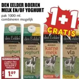 MCD Supermarkt DEN EELDER BOEREN MELK EN/OF YOGHURT aanbieding