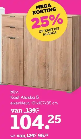 Leen Bakker Kast Alaska 5 101x107x35 cm aanbieding