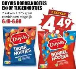 MCD Supermarkt DUYVIS BORRELNOOTJES EN/OF TIJGERNOOTJES aanbieding