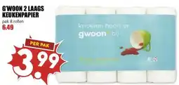 MCD Supermarkt G'WOON 2 LAAGS KEUKENPAPIER aanbieding