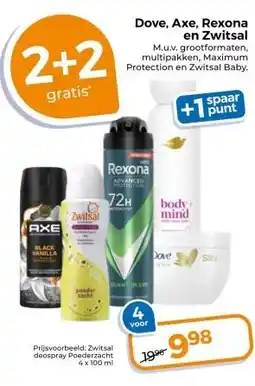 Trekpleister Dove, Axe, Rexona en Zwitsal aanbieding
