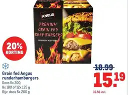 Makro Grain fed Angus runderhamburgers aanbieding