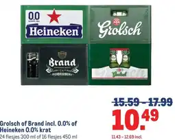 Makro Grolsch of Brand incl. 0.0% of Heineken 0.0% krat aanbieding