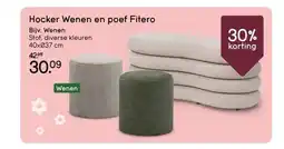 Leen Bakker Hocker Wenen en poef Fitero aanbieding