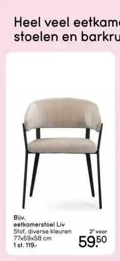 Leen Bakker Heel veel eetkamer- stoelen en barkrukken aanbieding