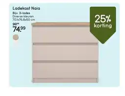 Leen Bakker Ladekast Naia aanbieding